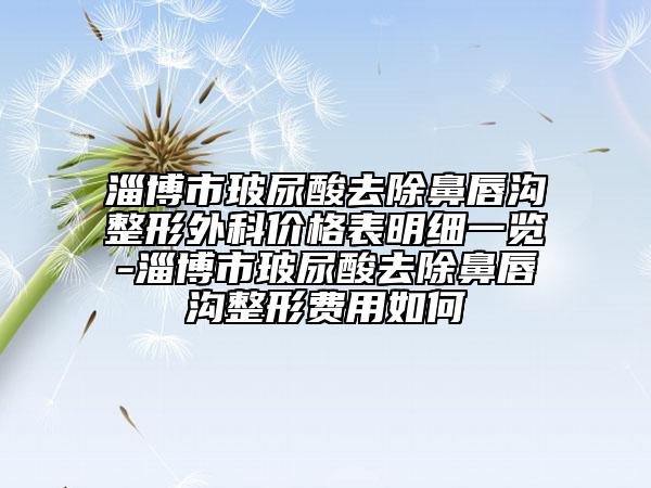 淄博市玻尿酸去除鼻唇溝整形外科價格表明細(xì)一覽-淄博市玻尿酸去除鼻唇溝整形費(fèi)用如何
