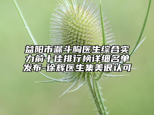 益陽市漏斗胸醫(yī)生綜合實力前十佳排行榜詳細(xì)名單發(fā)布-徐輝醫(yī)生集美很認(rèn)可