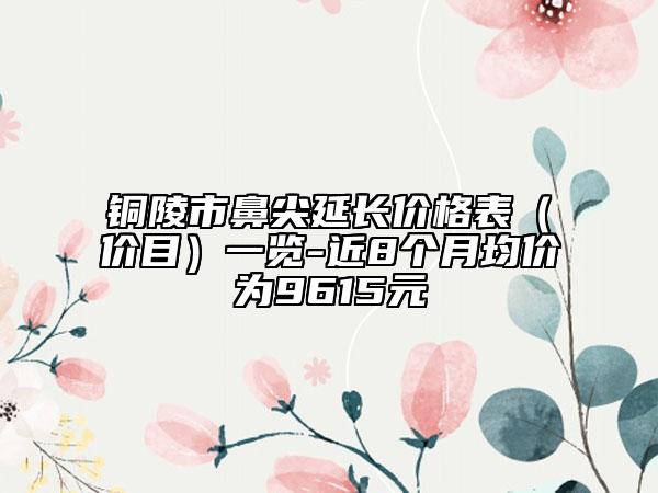 銅陵市鼻尖延長價(jià)格表（價(jià)目）一覽-近8個(gè)月均價(jià)為9615元