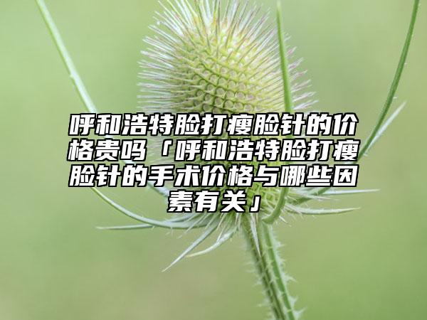 呼和浩特臉打瘦臉針的價格貴嗎「呼和浩特臉打瘦臉針的手術價格與哪些因素有關」