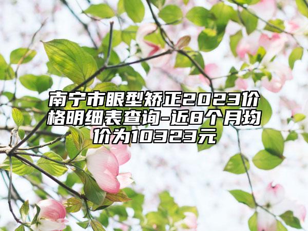 南寧市眼型矯正2023價格明細(xì)表查詢-近8個月均價為10323元
