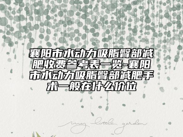 襄陽市水動力吸脂臀部減肥收費(fèi)參考表一覽-襄陽市水動力吸脂臀部減肥手術(shù)一般在什么價位