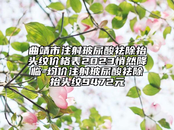 曲靖市注射玻尿酸祛除抬頭紋價(jià)格表2023悄然降臨-均價(jià)注射玻尿酸祛除抬頭紋9472元