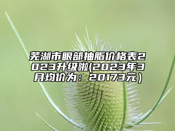 蕪湖市眼部抽脂價(jià)格表2023升級(jí)啦(2023年3月均價(jià)為：20173元）