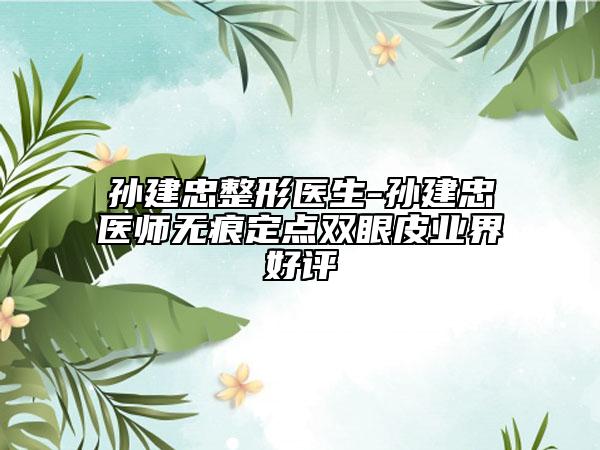 孫建忠整形醫(yī)生-孫建忠醫(yī)師無痕定點(diǎn)雙眼皮業(yè)界好評