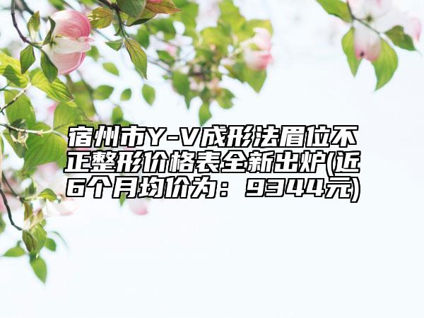 宿州市Y-V成形法眉位不正整形價格表全新出爐(近6個月均價為：9344元)