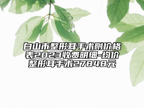白山市整形耳手術(shù)附價(jià)格表2023收費(fèi)明細(xì)-均價(jià)整形耳手術(shù)27848元