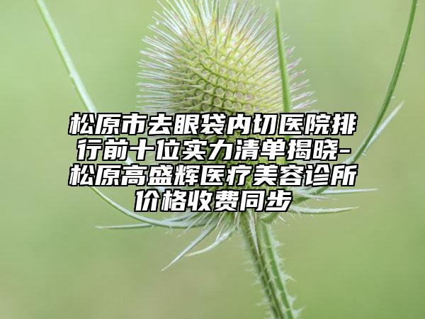 松原市去眼袋內(nèi)切醫(yī)院排行前十位實力清單揭曉-松原高盛輝醫(yī)療美容診所價格收費同步