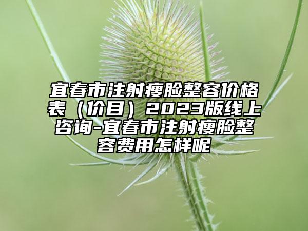 宜春市注射瘦臉整容價(jià)格表（價(jià)目）2023版線上咨詢-宜春市注射瘦臉整容費(fèi)用怎樣呢