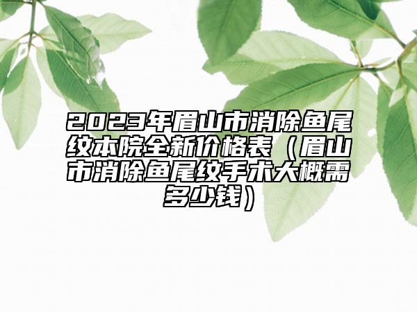 2023年眉山市消除魚尾紋本院全新價格表（眉山市消除魚尾紋手術大概需多少錢）