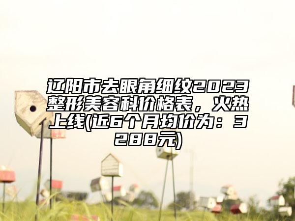 遼陽(yáng)市去眼角細(xì)紋2023整形美容科價(jià)格表，火熱上線(近6個(gè)月均價(jià)為：3288元)