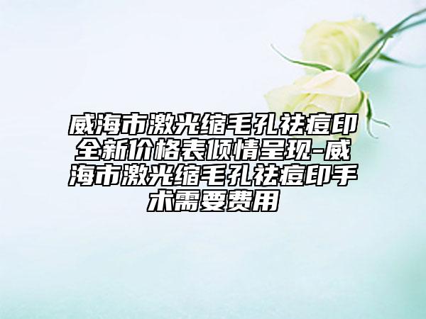 威海市激光縮毛孔祛痘印全新價格表傾情呈現(xiàn)-威海市激光縮毛孔祛痘印手術(shù)需要費用