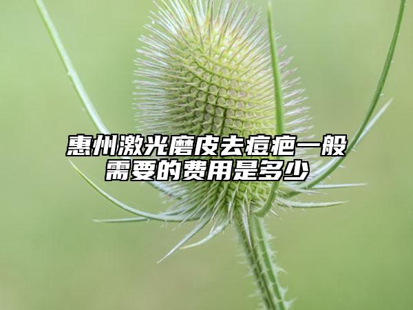 惠州激光磨皮去痘疤一般需要的費用是多少