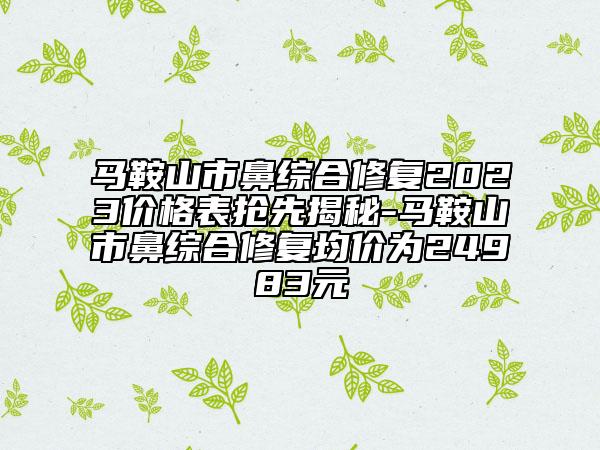 馬鞍山市鼻綜合修復2023價格表搶先揭秘-馬鞍山市鼻綜合修復均價為24983元