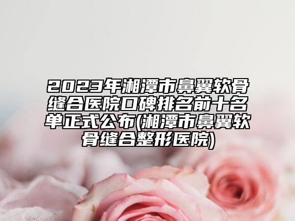 2023年湘潭市鼻翼軟骨縫合醫(yī)院口碑排名前十名單正式公布(湘潭市鼻翼軟骨縫合整形醫(yī)院)