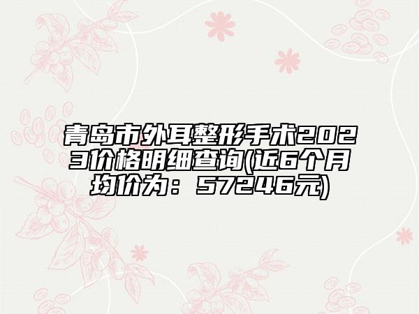 青島市外耳整形手術(shù)2023價格明細查詢(近6個月均價為：57246元)
