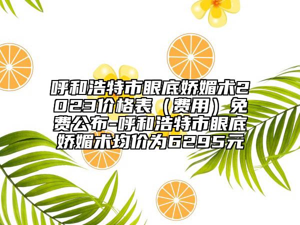呼和浩特市眼底嬌媚術(shù)2023價格表（費用）免費公布-呼和浩特市眼底嬌媚術(shù)均價為6295元