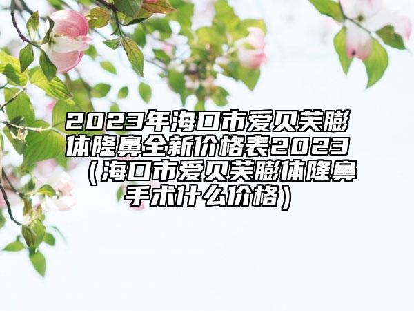 2023年?？谑袗圬愜脚蝮w隆鼻全新價(jià)格表2023（?？谑袗圬愜脚蝮w隆鼻手術(shù)什么價(jià)格）