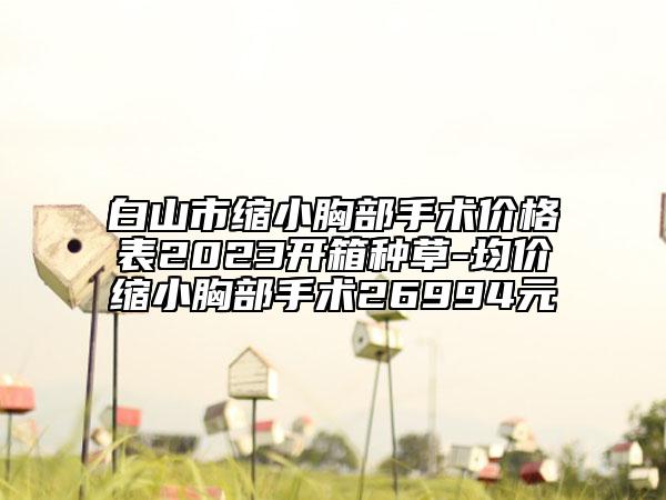 白山市縮小胸部手術(shù)價格表2023開箱種草-均價縮小胸部手術(shù)26994元