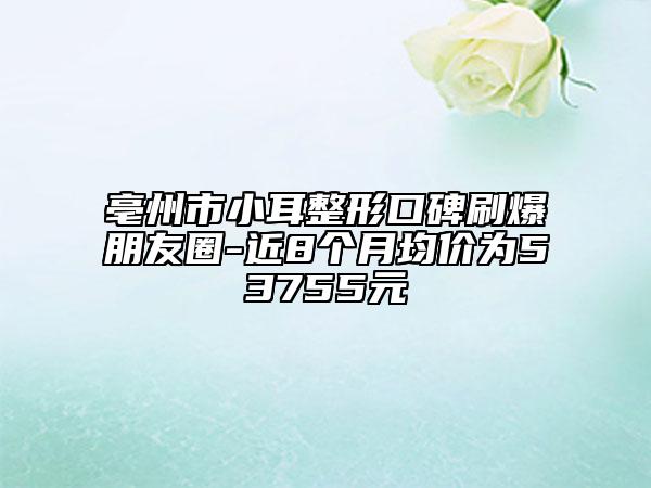 亳州市小耳整形口碑刷爆朋友圈-近8個(gè)月均價(jià)為53755元