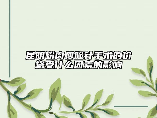 昆明粉肉瘦臉針手術(shù)的價格受什么因素的影響
