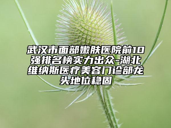 武漢市面部嫩膚醫(yī)院前10強(qiáng)排名榜實力出眾-湖北維納斯醫(yī)療美容門診部龍頭地位穩(wěn)固