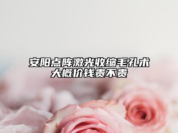 安陽點陣激光收縮毛孔術大概價錢貴不貴