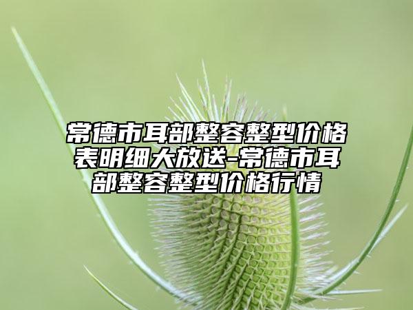 常德市耳部整容整型價格表明細大放送-常德市耳部整容整型價格行情