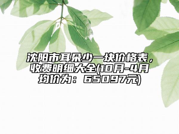 沈陽市耳朵少一塊價(jià)格表，收費(fèi)明細(xì)大全(10月-4月均價(jià)為：65097元)