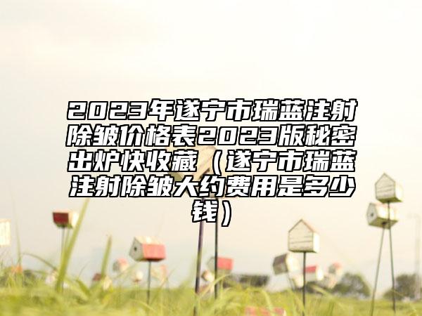 2023年遂寧市瑞藍(lán)注射除皺價(jià)格表2023版秘密出爐快收藏（遂寧市瑞藍(lán)注射除皺大約費(fèi)用是多少錢）