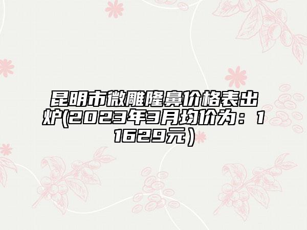 昆明市微雕隆鼻價(jià)格表出爐(2023年3月均價(jià)為：11629元）