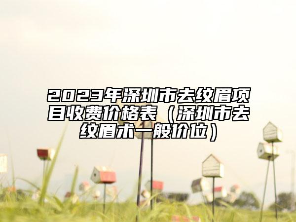 2023年深圳市去紋眉項(xiàng)目收費(fèi)價(jià)格表（深圳市去紋眉術(shù)一般價(jià)位）
