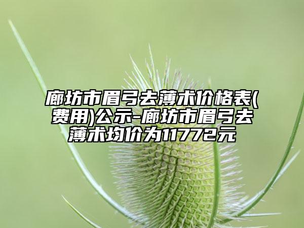 廊坊市眉弓去薄術(shù)價格表(費用)公示-廊坊市眉弓去薄術(shù)均價為11772元