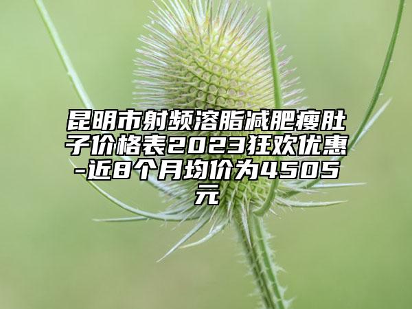 昆明市射頻溶脂減肥瘦肚子價(jià)格表2023狂歡優(yōu)惠-近8個(gè)月均價(jià)為4505元
