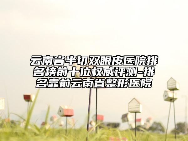 云南省半切雙眼皮醫(yī)院排名榜前十位權(quán)威評(píng)測(cè)-排名靠前云南省整形醫(yī)院