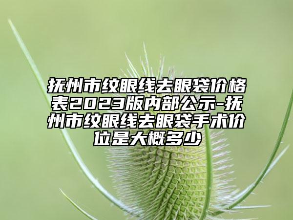 撫州市紋眼線去眼袋價(jià)格表2023版內(nèi)部公示-撫州市紋眼線去眼袋手術(shù)價(jià)位是大概多少