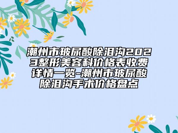 潮州市玻尿酸除淚溝2023整形美容科價格表收費詳情一覽-潮州市玻尿酸除淚溝手術(shù)價格盤點