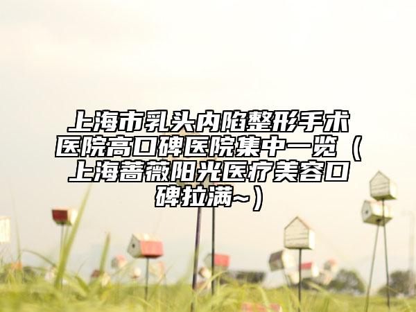 上海市乳頭內(nèi)陷整形手術(shù)醫(yī)院高口碑醫(yī)院集中一覽（上海薔薇陽(yáng)光醫(yī)療美容口碑拉滿(mǎn)~）