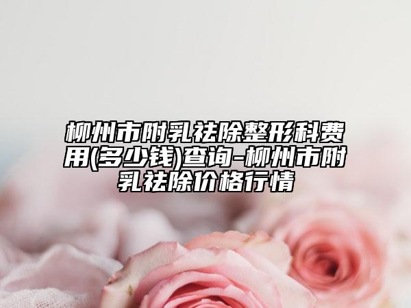 柳州市附乳祛除整形科費(fèi)用(多少錢)查詢-柳州市附乳祛除價(jià)格行情
