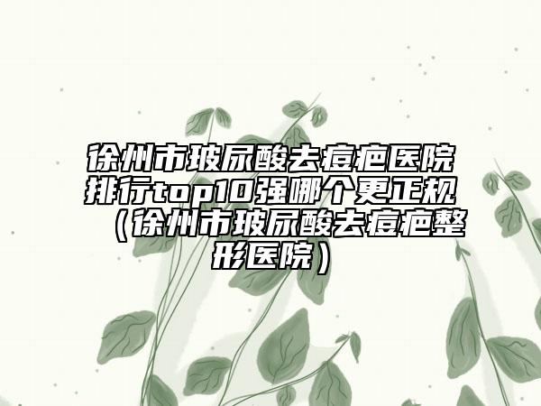 徐州市玻尿酸去痘疤醫(yī)院排行top10強(qiáng)哪個(gè)更正規(guī)（徐州市玻尿酸去痘疤整形醫(yī)院）
