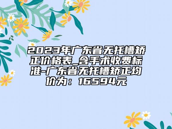 2023年廣東省無(wú)托槽矯正價(jià)格表_含手術(shù)收費(fèi)標(biāo)準(zhǔn)-廣東省無(wú)托槽矯正均價(jià)為：16594元