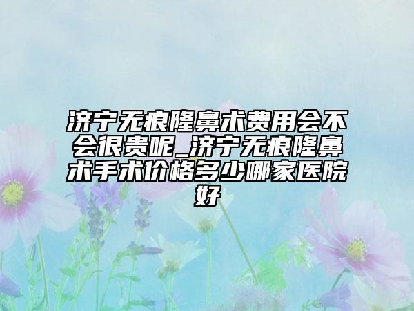 濟(jì)寧無(wú)痕隆鼻術(shù)費(fèi)用會(huì)不會(huì)很貴呢_濟(jì)寧無(wú)痕隆鼻術(shù)手術(shù)價(jià)格多少哪家醫(yī)院好