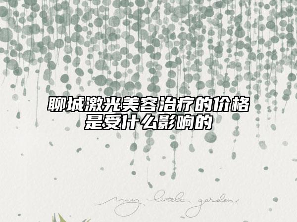聊城激光美容治療的價格是受什么影響的