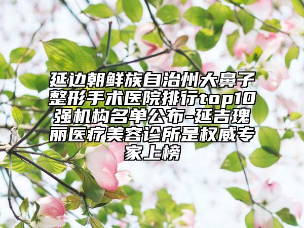延邊朝鮮族自治州大鼻子整形手術(shù)醫(yī)院排行top10強(qiáng)機(jī)構(gòu)名單公布-延吉瑰麗醫(yī)療美容診所是權(quán)威專家上榜