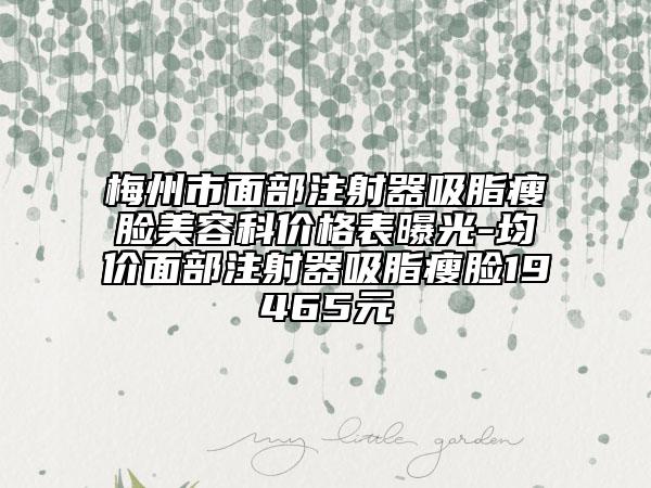 梅州市面部注射器吸脂瘦臉美容科價(jià)格表曝光-均價(jià)面部注射器吸脂瘦臉19465元