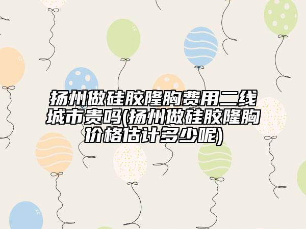 揚(yáng)州做硅膠隆胸費(fèi)用二線城市貴嗎(揚(yáng)州做硅膠隆胸價(jià)格估計(jì)多少呢)