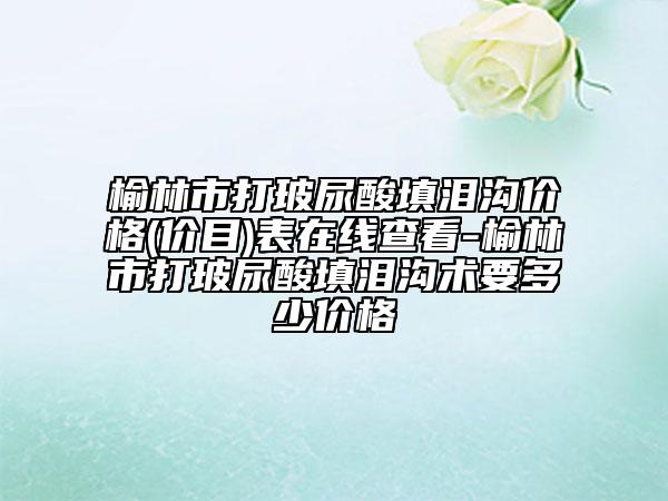 榆林市打玻尿酸填淚溝價(jià)格(價(jià)目)表在線查看-榆林市打玻尿酸填淚溝術(shù)要多少價(jià)格
