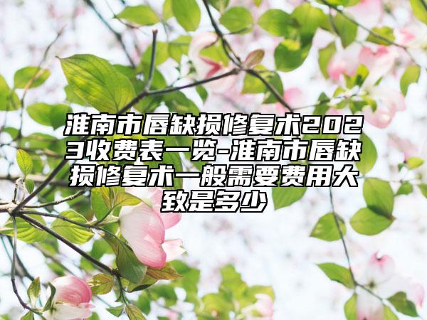 淮南市唇缺損修復(fù)術(shù)2023收費表一覽-淮南市唇缺損修復(fù)術(shù)一般需要費用大致是多少