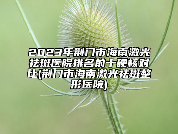 2023年荊門(mén)市海南激光祛斑醫(yī)院排名前十硬核對(duì)比(荊門(mén)市海南激光祛斑整形醫(yī)院)