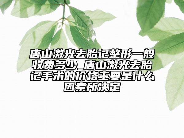 唐山激光去胎記整形一般收費(fèi)多少_唐山激光去胎記手術(shù)的價格主要是什么因素所決定